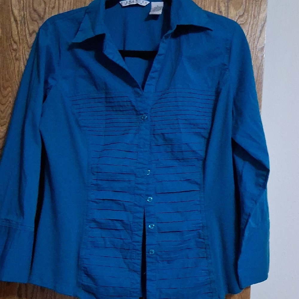 Larry Levine Teal Button-Down Shirt